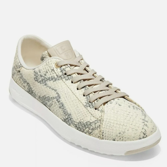 COLE HAAN Grandpro Tennis Skane Skin Python Print Lace Up Sneakers W14594 8.5B - Picture 1 of 12